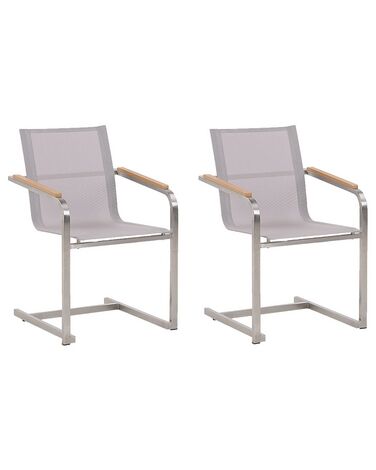 Lot de 2 chaises de jardin COSOLETO Acier inox Beige