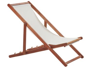 Folding Deck Chair ANZIO Acacia Wood Dark Brown