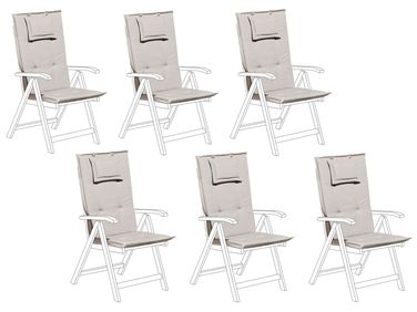 Lot de 6 coussins de jardin JAVA/AMANTEA 50 x 70 cm Taupe