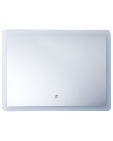 LED Bathroom Mirror CORROY 80 cm 60 cm Silver