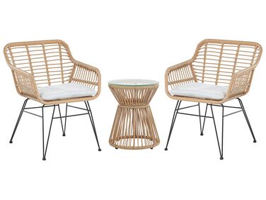Ensemble bistrot avec coussins TRESTINA Polyrotin Marron clair