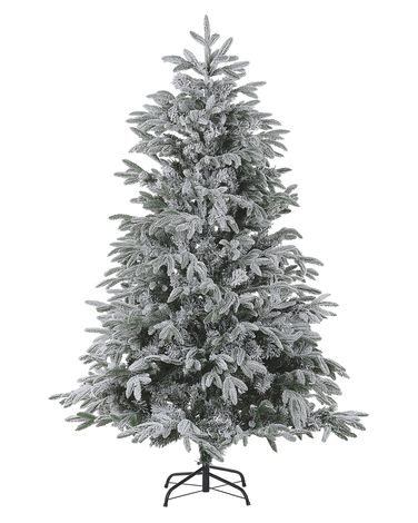 Besneeuwde kunstkerstboom BASSIE 180 cm Wit