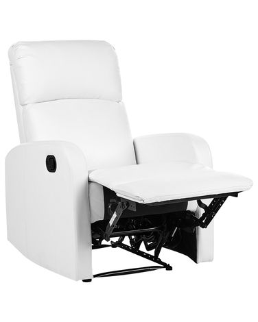 Relaxfauteuil VIRRAT inclusief voetensteun Kunstleer Wit