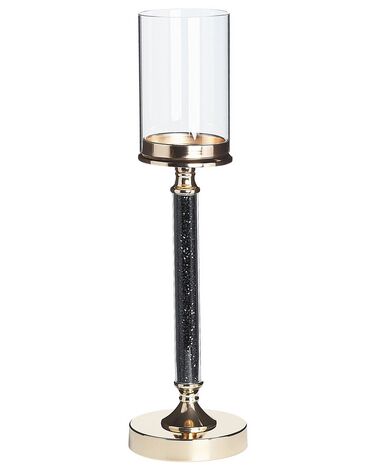 Kaarshouder ABBEVILLE Glas 48 cm Zwart