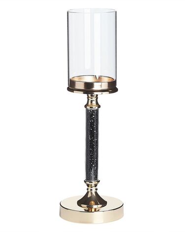 Candle Holder ABBEVILLE Glass 41 cm Black