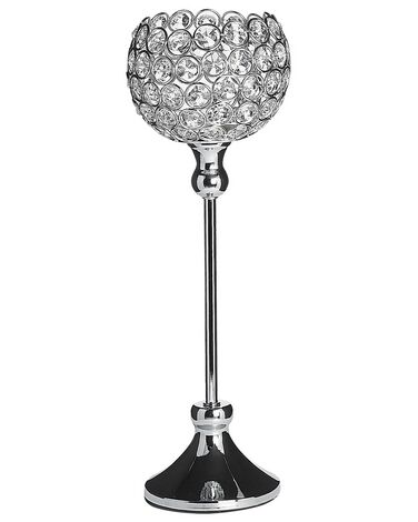 Kaarshouder ESTERNAY Metaal 27 cm Zilver