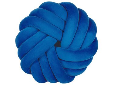 Throw Cushion AKOLA Velvet 30 x 30 cm Blue Solid