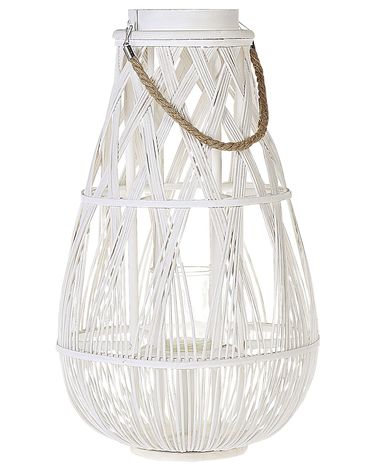 Lantaarn TONGA Bamboe 56 cm Wit