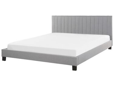 Lit avec sommier Tissu POITIERS 180 x 200 cm Gris clair