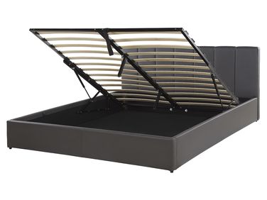 Ottoman Bed Faux Leather DREUX 160 x 200 cm (EU King Size) Dark Grey
