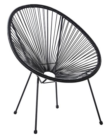 Garden Chair ACAPULCO II PE Rattan Black