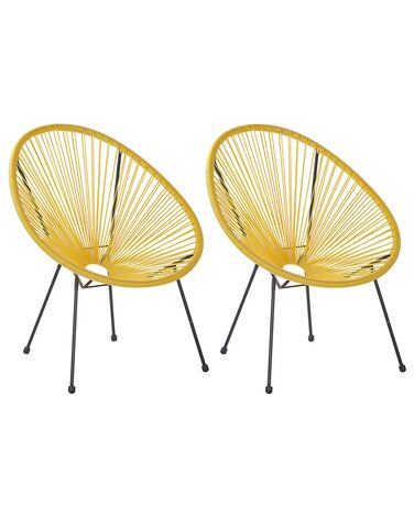 Lot de 2 chaises de jardin ACAPULCO II Polyrotin Jaune