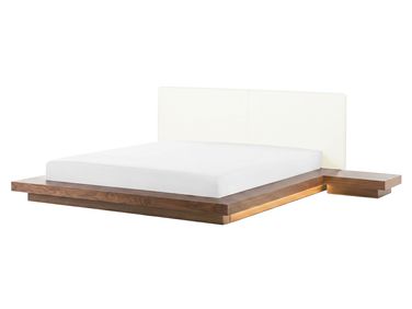 Lit avec LED ZEN 160 x 200 cm Frêne marron