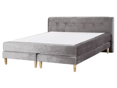 Lit Boxspring Velours MARQUISE 160 x 200 cm Gris