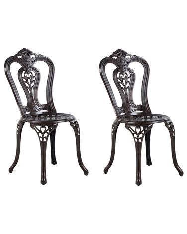 Lot de 2 chaises de jardin BOVINO Métal Marron foncé