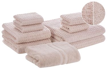 Lot de 9 serviettes ATAI Coton Rose