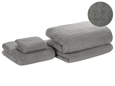 Lot de 4 serviettes ATAI Coton Gris