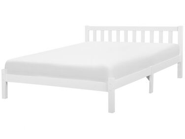 Lit avec sommier Bois de pin FLORAC 180 x 200 cm Blanc