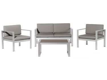 Garden Lounge Set with Table 4 Seater SALERNO Metal Dark Grey