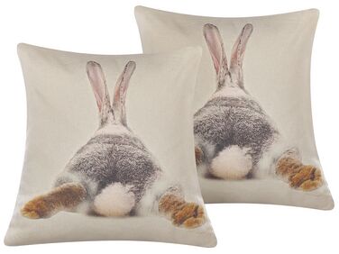 Lot de 2 coussins décoratifs BUXUS 45 x 45 cm Taupe