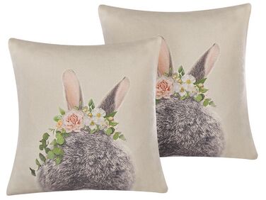 Lot de 2 coussins décoratifs FATSIA Coton 45 x 45 cm Taupe