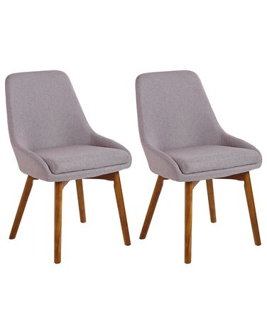 Lot de 2 chaises de salle à manger MELFORT Tissu Taupe