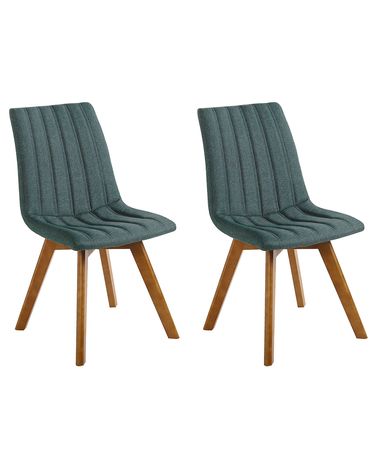 Lot de 2 chaises de salle à manger CALGARY Tissu Vert foncé