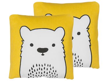 Lot de 2 coussins décoratifs WARANASI Coton 45 x 45 cm Jaune