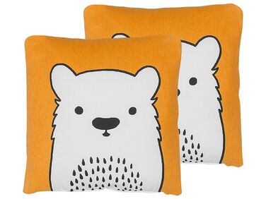 Lot de 2 coussins décoratifs WARANASI Coton 45 x 45 cm Orange