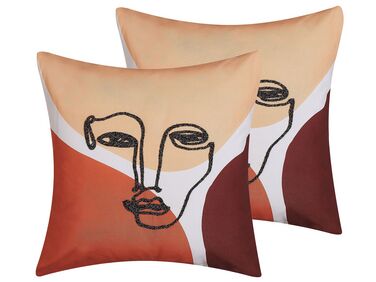 Set of 2 Decorative Cushions RUDBEKIA 45 x 45 cm Multicolour Abstract Pattern