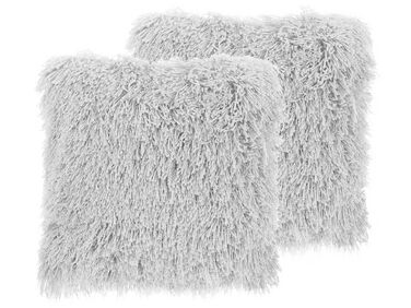 Lot de 2 coussins décoratifs CIDE 45 x 45 cm Gris clair Unicolore