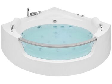 Hoek bubbelbad met LED MANGLE 187 x 136 cm Wit