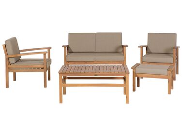Ensemble de salon de jardin avec table 4 places MANILA Bois d'acacia certifié Marron clair