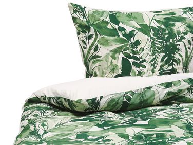 Ensemble de housses de couette GREENWOOD Satin de coton 155 x 220 cm Vert