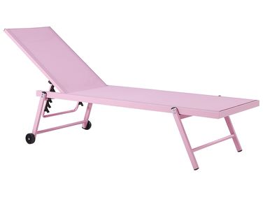 Ligstoel PORTOFINO kantelbaar Metaal Roze