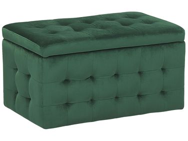 Pouf de rangement MICHIGAN Velours Vert foncé