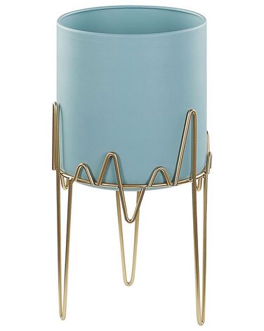 Elevated Plant Pot KALANDRA Metal 19 cm Light Blue