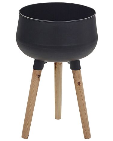 Cache-pot sur pied AGROS Métal 30 cm Noir