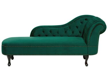 Chaise longue côté droit NIMES Velours Vert