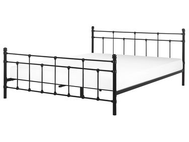 Bed Metal LYNX 160 x 200 cm (EU King Size) Black