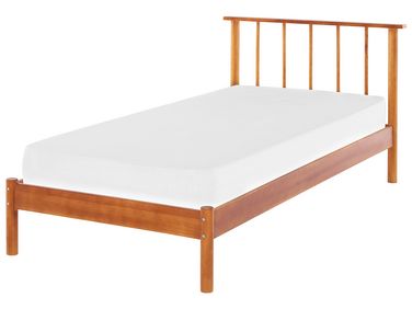 Lit avec sommier Bois de pin BARRET 90 x 200 cm Marron