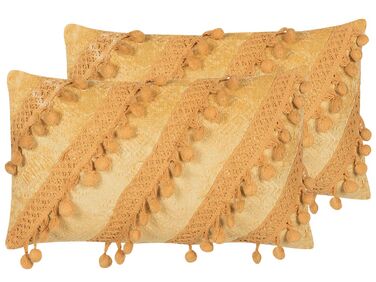 Coussin AYROOR 30 x 50 cm Moutarde Motif géométrique