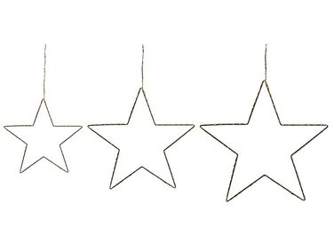 Set van 3 hangende decoraties LED KUNNARI Ster 50/40/30 cm Zilver