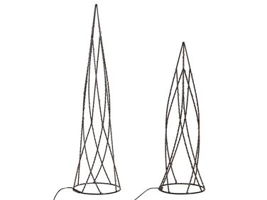 Lot de 2 décorations de Noël LED NEIDEN Arbre de Noël 52/38 cm Argenté