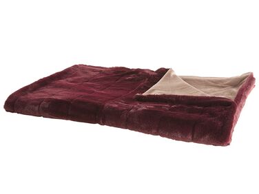 Plaid TANTAN 180 x 220 cm Bordeauxrood