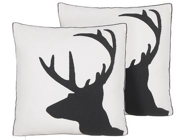 Lot de 2 coussins décoratifs SHADRACK Coton 45 x 45 cm Blanc Motif de Noël