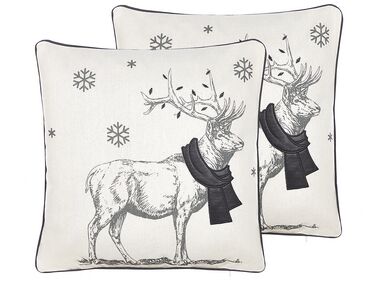 Lot de 2 coussins décoratifs SVEN 45 x 45 cm Noir Motif de Noël