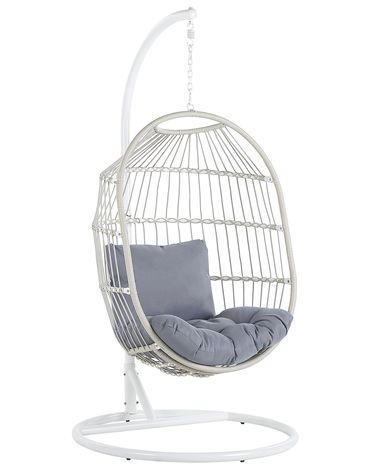 Hangstoel met standaard ALBA PE rotan Wit