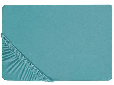 Hoeslaken HOFUF Katoen 140 x 200 cm Turquoise