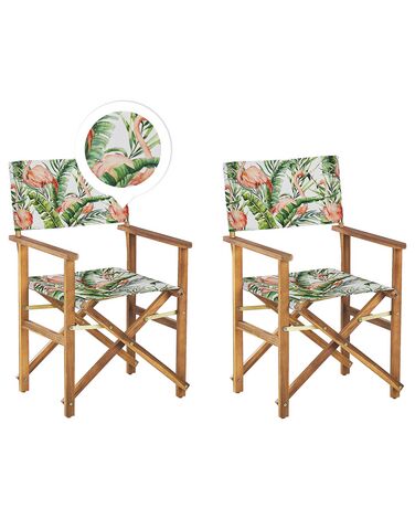 Lot de 2 chaises de jardin CINE Acacia Rose